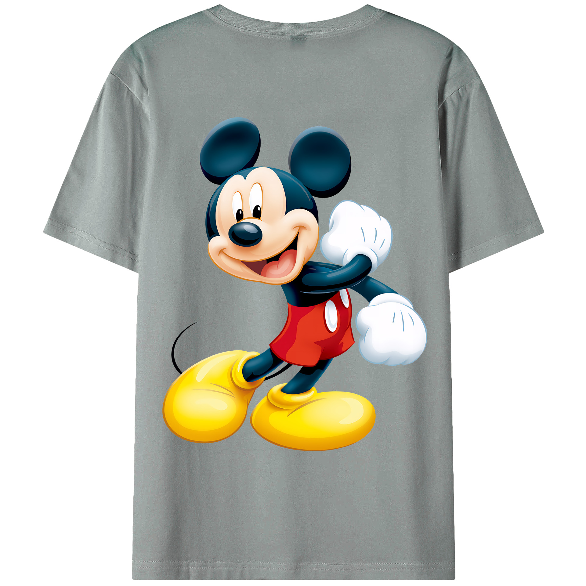 （画像用） ミッキーマウス Mickey Mouse 綿100％ メンズ半袖Tシャツ（バックプリント） 通気性